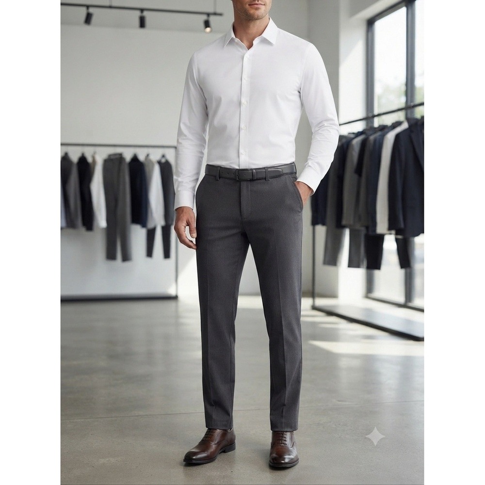 Quince Men's Gray Dress Pants Slim Fit Professional Trousers Size 36W 28L